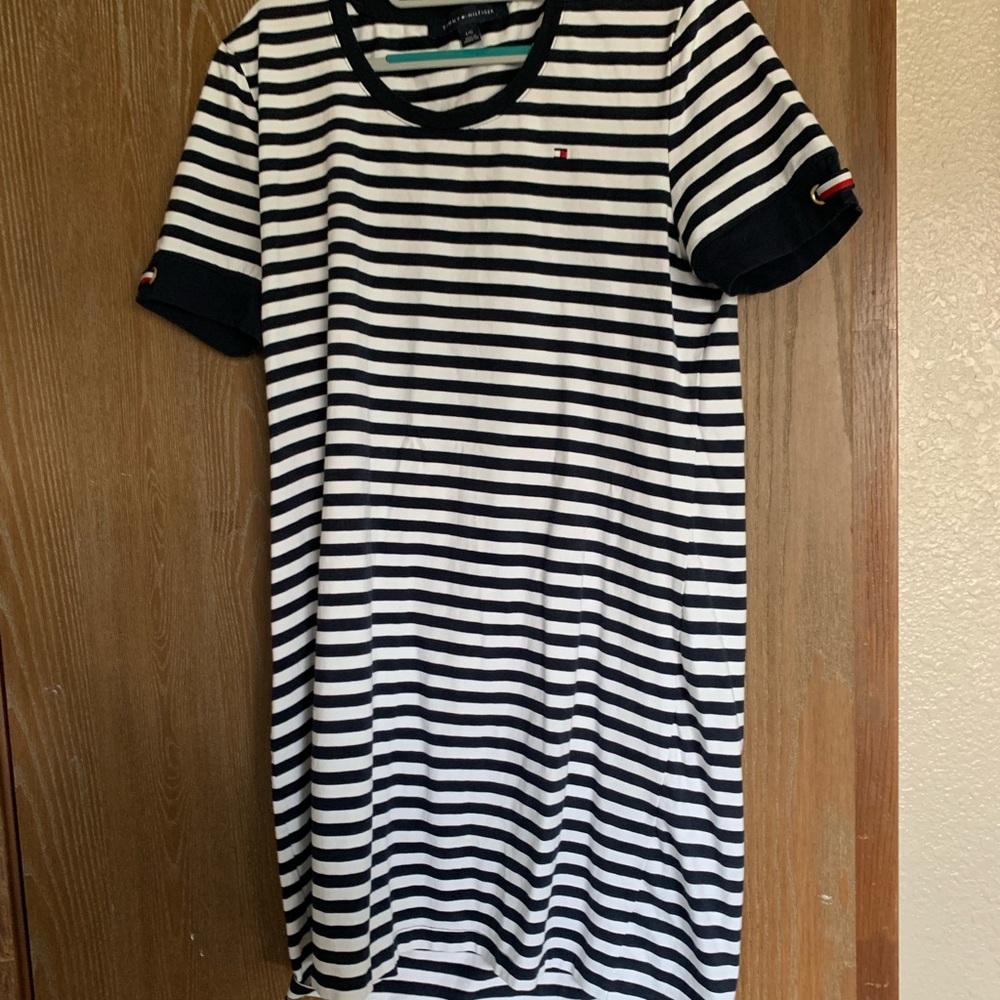 Navy and white striped Tommy Hilfiger dress
